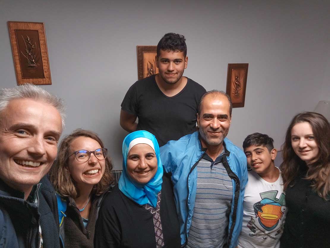 3-aurora-van A group photo of us and friends from Syria. Seven of us all together : )